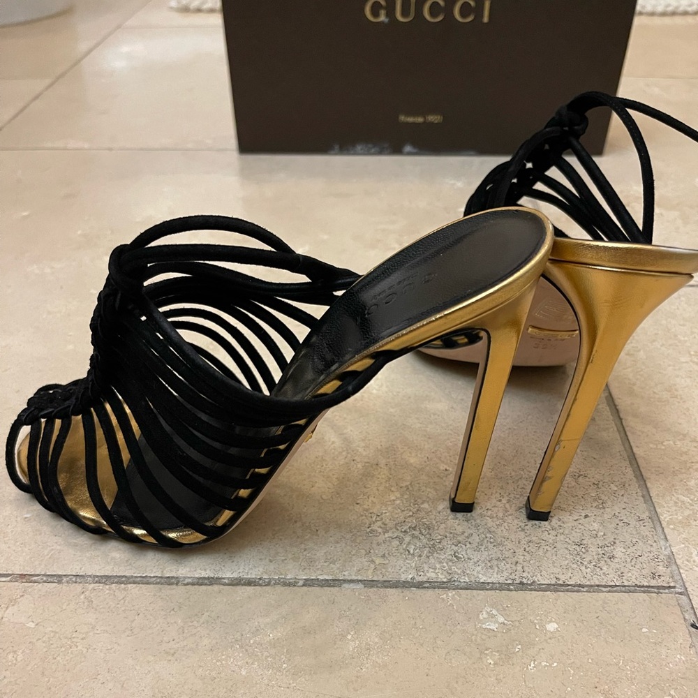 Gucci kid scamosciato nero heel - Picture 4 of 9